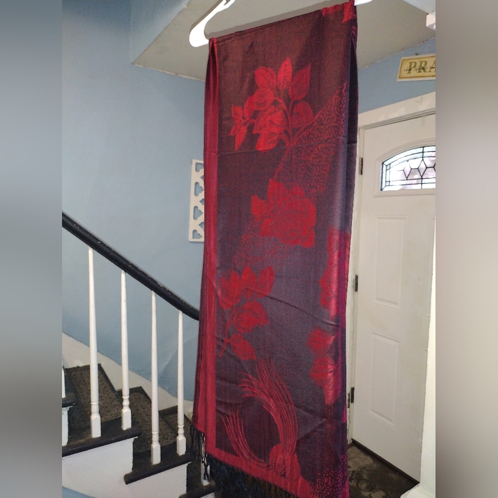 Sakkas Two Tone Rose Pashmina Scarf Stole Wrap 6 Foot By 28"